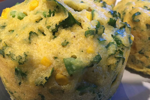 Kale, Corn and Jalapeno Muffins
