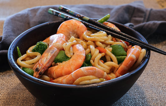 Udon Noodles with Shrimp