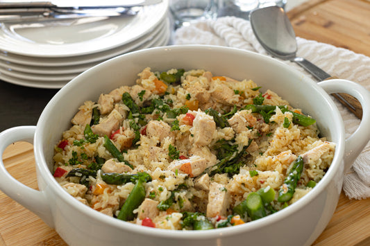 Easy Asparagus and Chicken Rice Pilaf