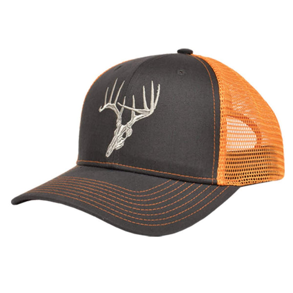 Skullz Outdoors Embroidered cap charcoal/neon orange mesh – CanCooker