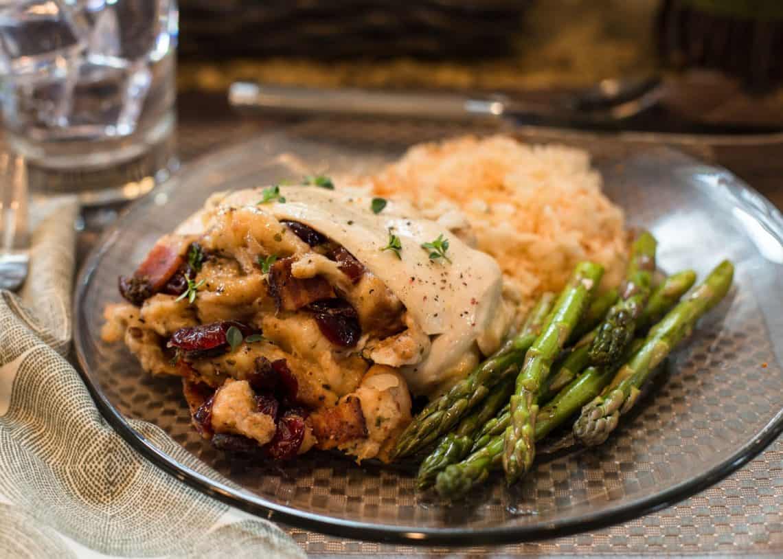 Chicken Breast with Bacon Cranberry Stuffing